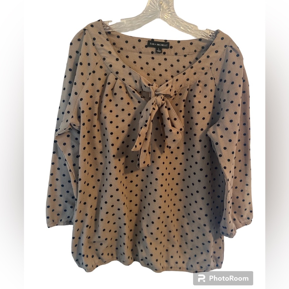 Sara Michelle Polka Dot Blouse top womens